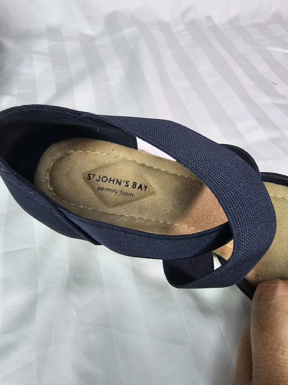 St. John's Bay Navy Crisscross Espadrille Wedge